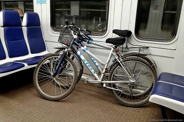 način namestitve kolesa na vlaku.